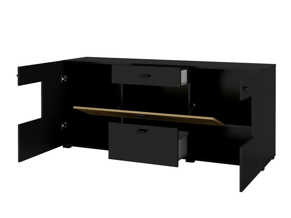 Viesistabas komplekts Mondalo 105 (Votan ozols + Matēts melns)