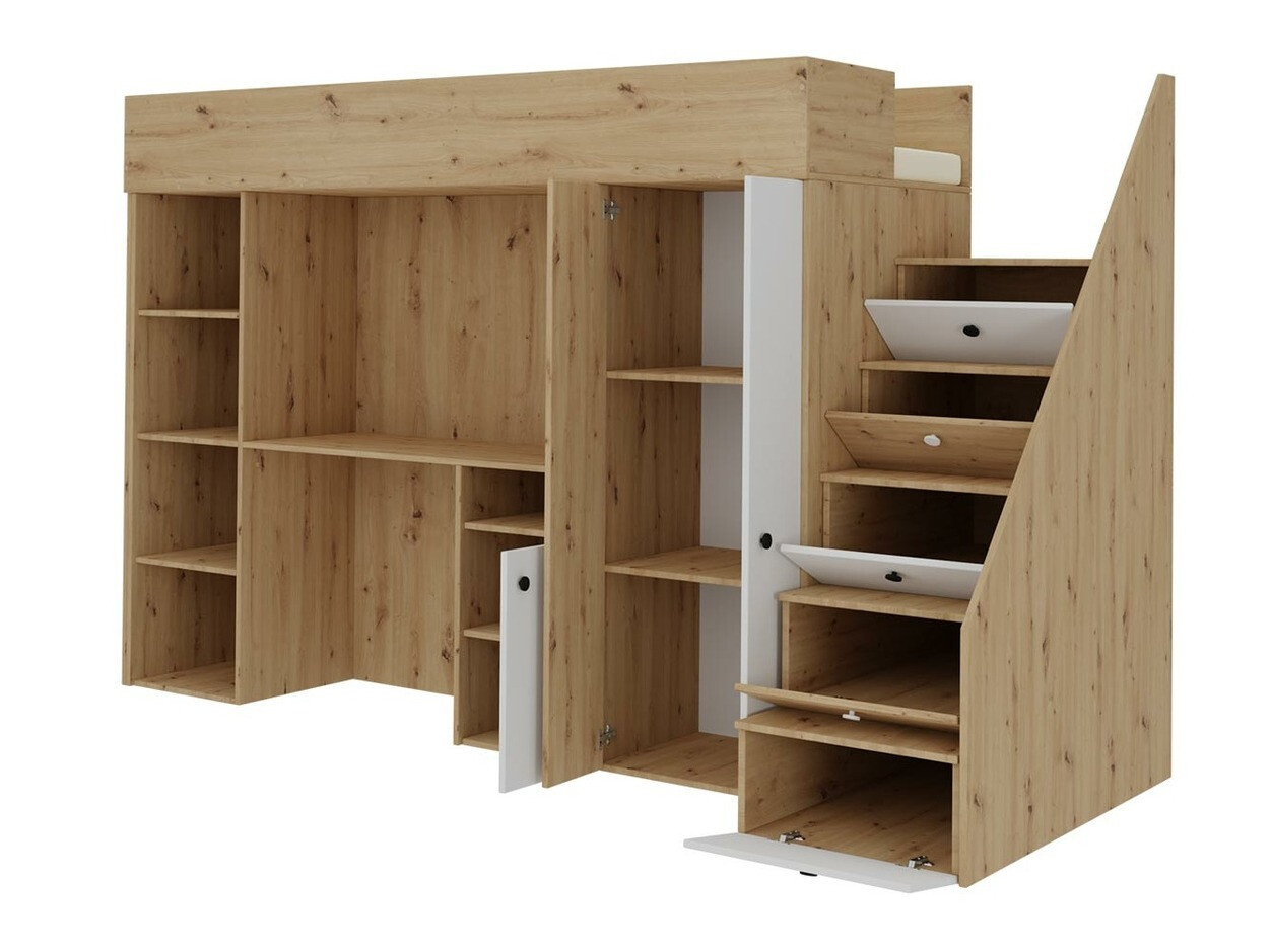 Высокая кровать Hartford 362 (Artisan дуб + Чёрный)