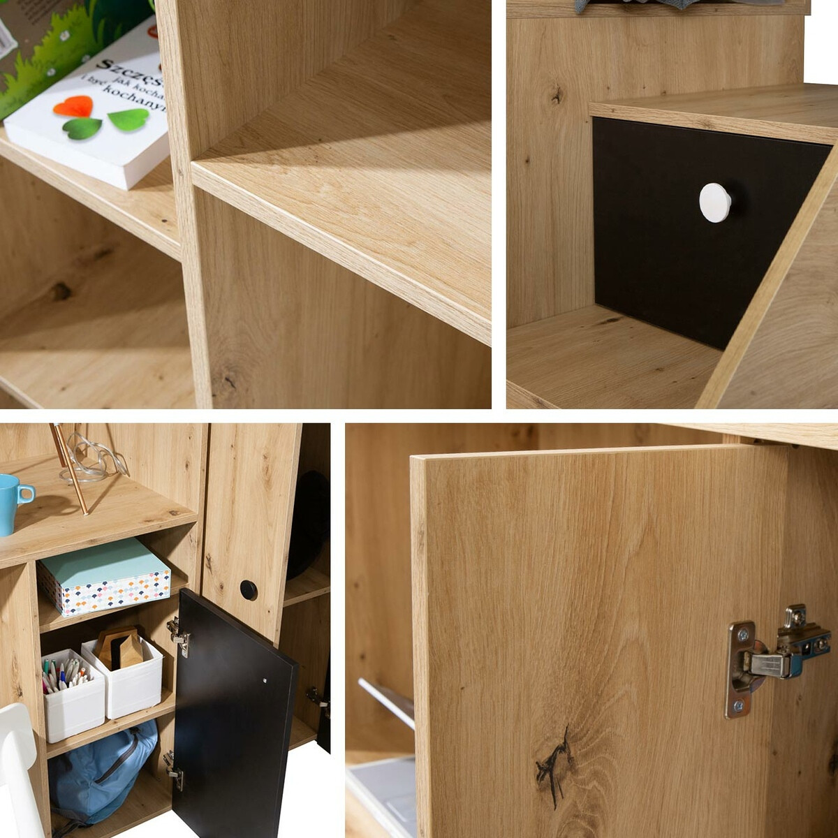 Высокая кровать Hartford 362 (Artisan дуб + Чёрный)