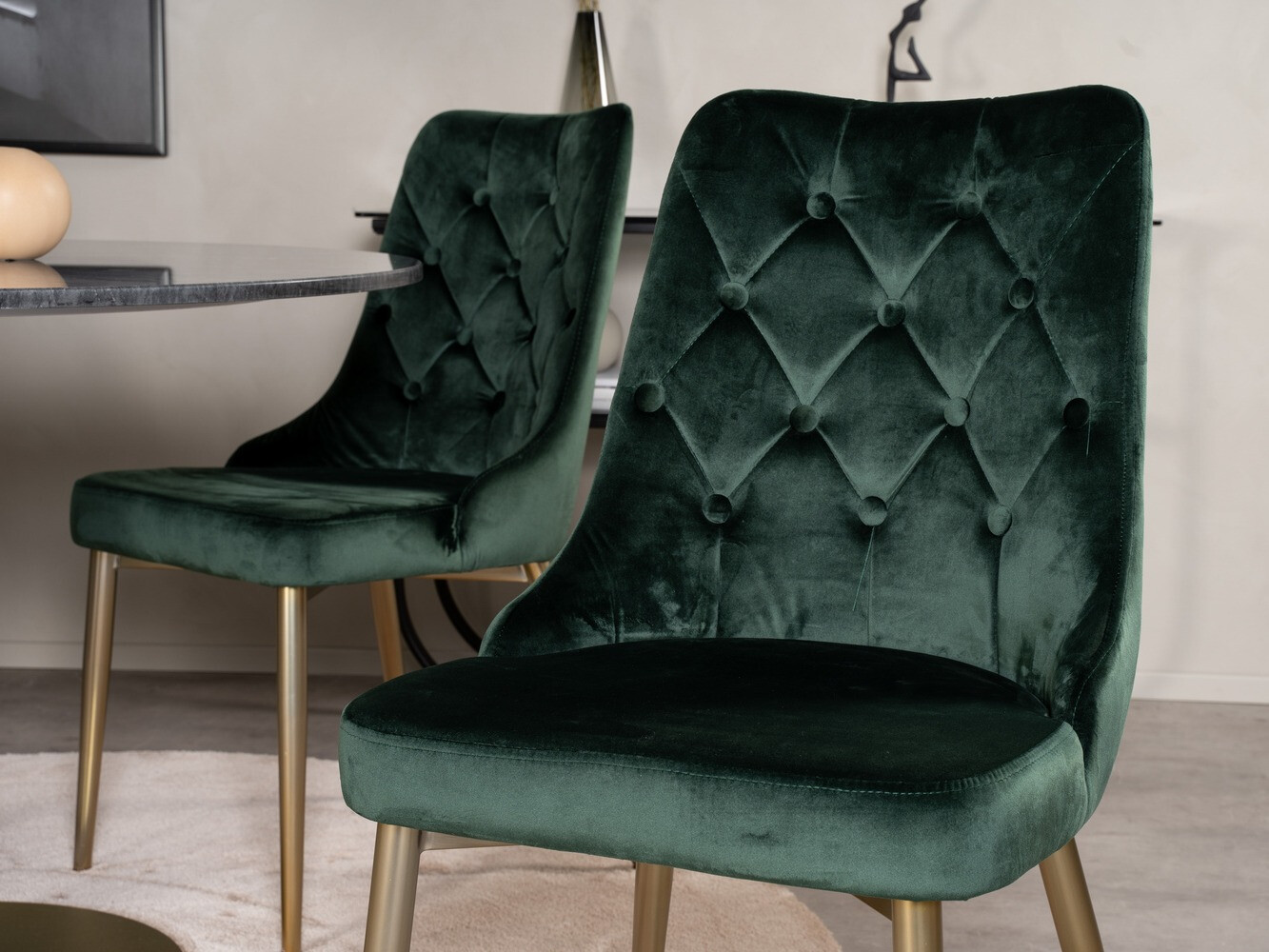 Ēdamistabas komplekts Dallas 370 (Zaļš + Zelta)