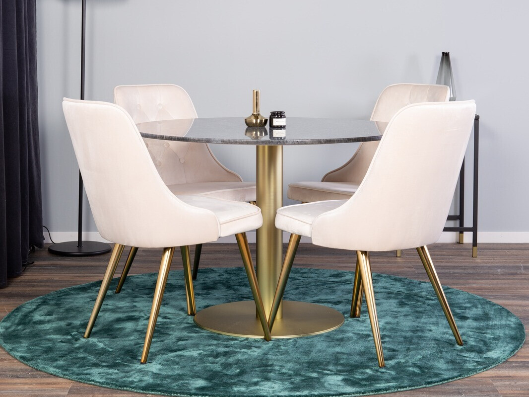 Обеденный гарнитур Dallas 370 (Бежевый + Латунь)