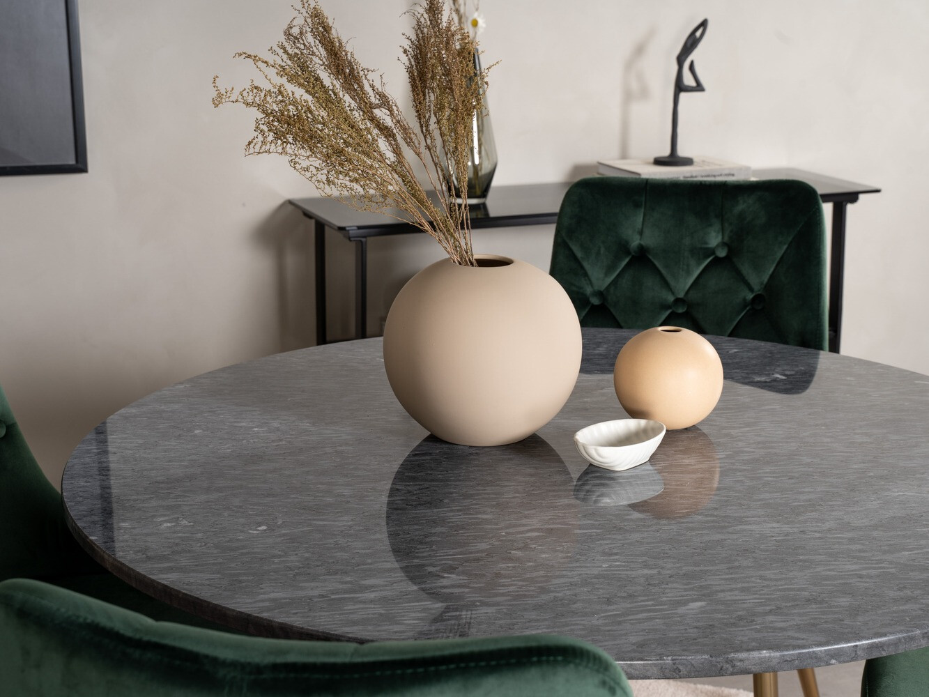 Обеденный гарнитур Dallas 370 (Зелёный + Золотой)