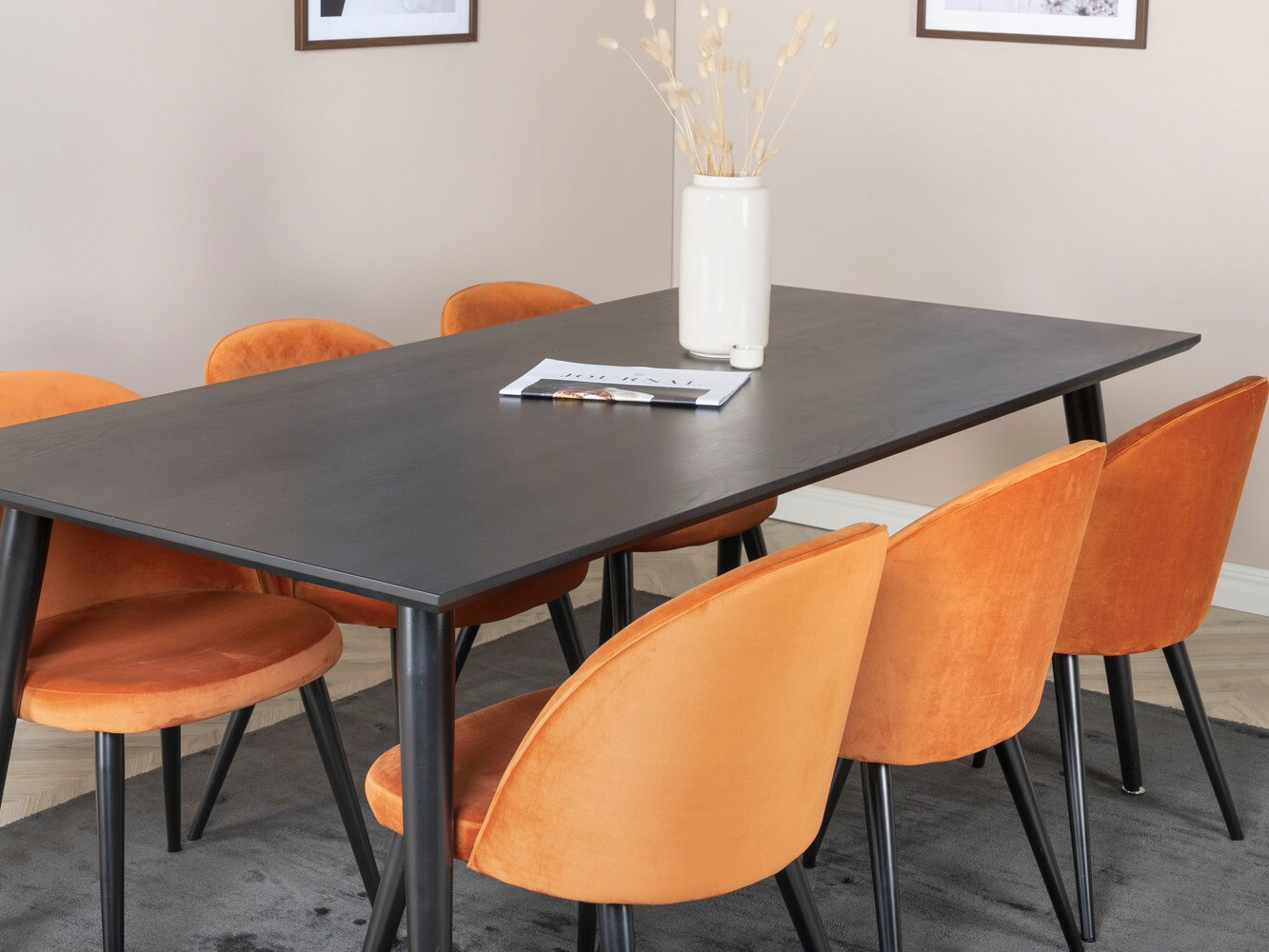 Ēdamistabas komplekts Dallas 1335 (Oranžs + Melns)
