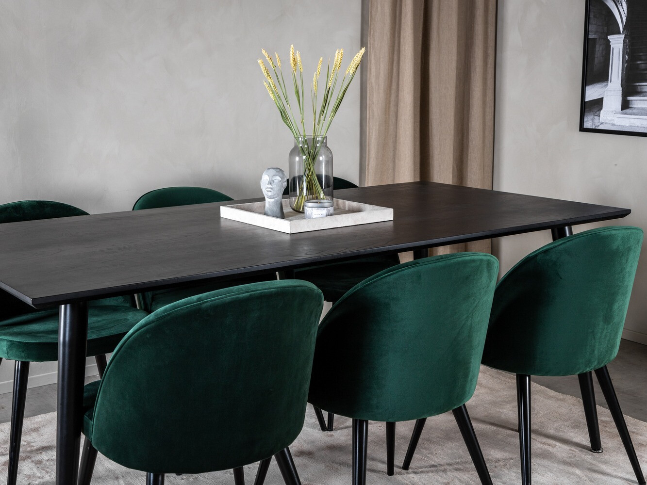 Ēdamistabas komplekts Dallas 1335 (Zaļš + Melns)