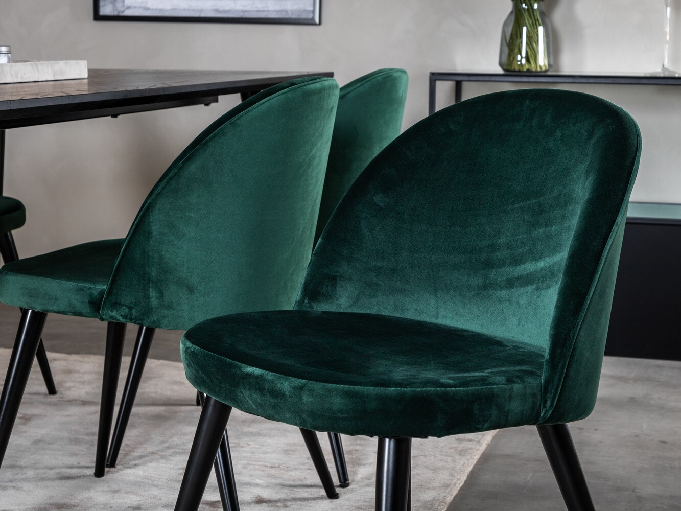 Ēdamistabas komplekts Dallas 1335 (Zaļš + Melns)