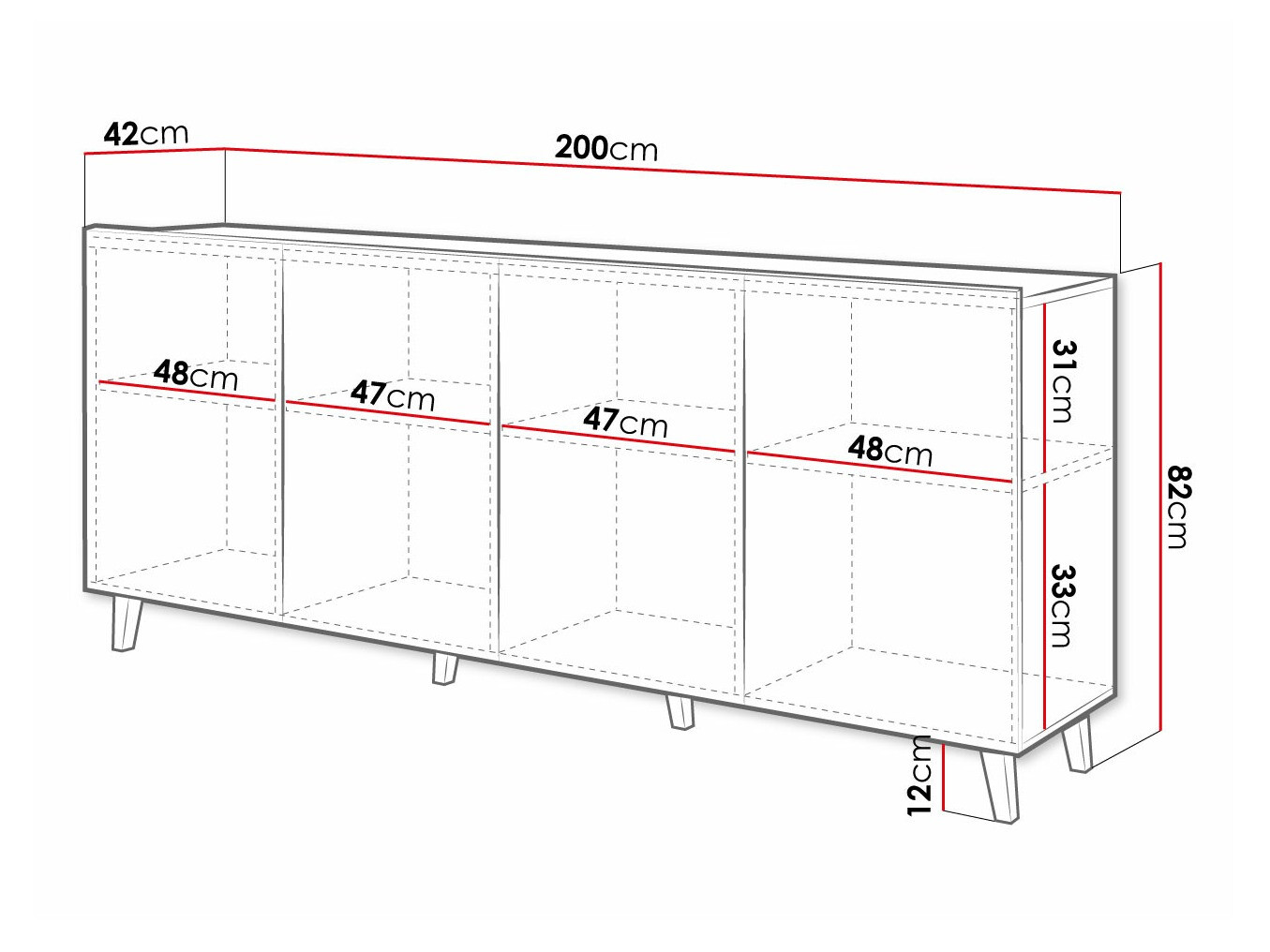 Skapis Charlotte 173 (Balts)