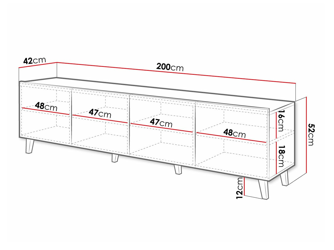 ТВ тумба Charlotte 174 (Чёрный)