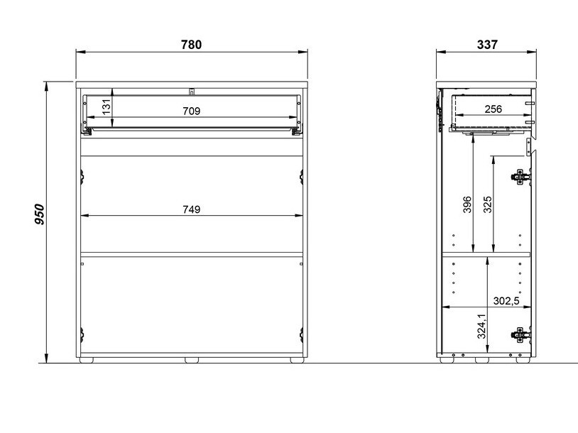 Stāvošs vannas skapītis Deltei 102
