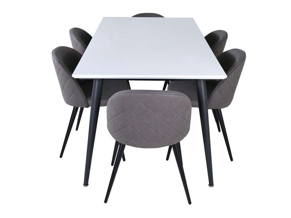 Ēdamistabas komplekts Dallas 3303 (Melns + Pelēks)