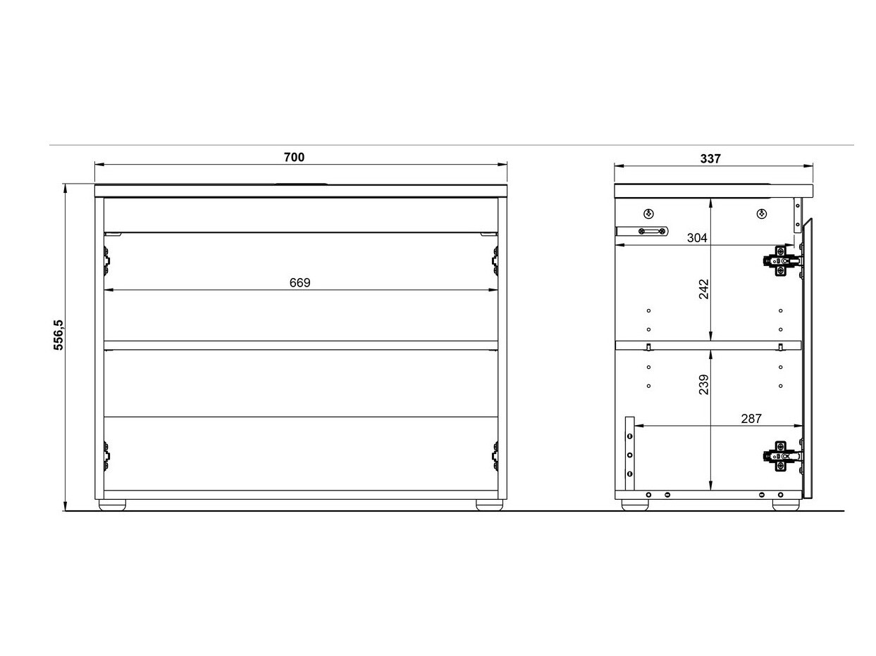 Stāvošs vannas istabas skapītis izlietnei Deltei 104