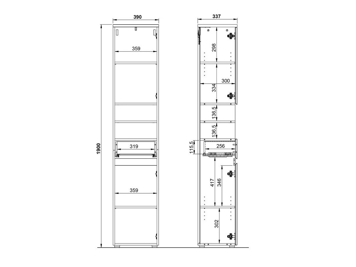 Stāvošs vannas skapītis Deltei 103