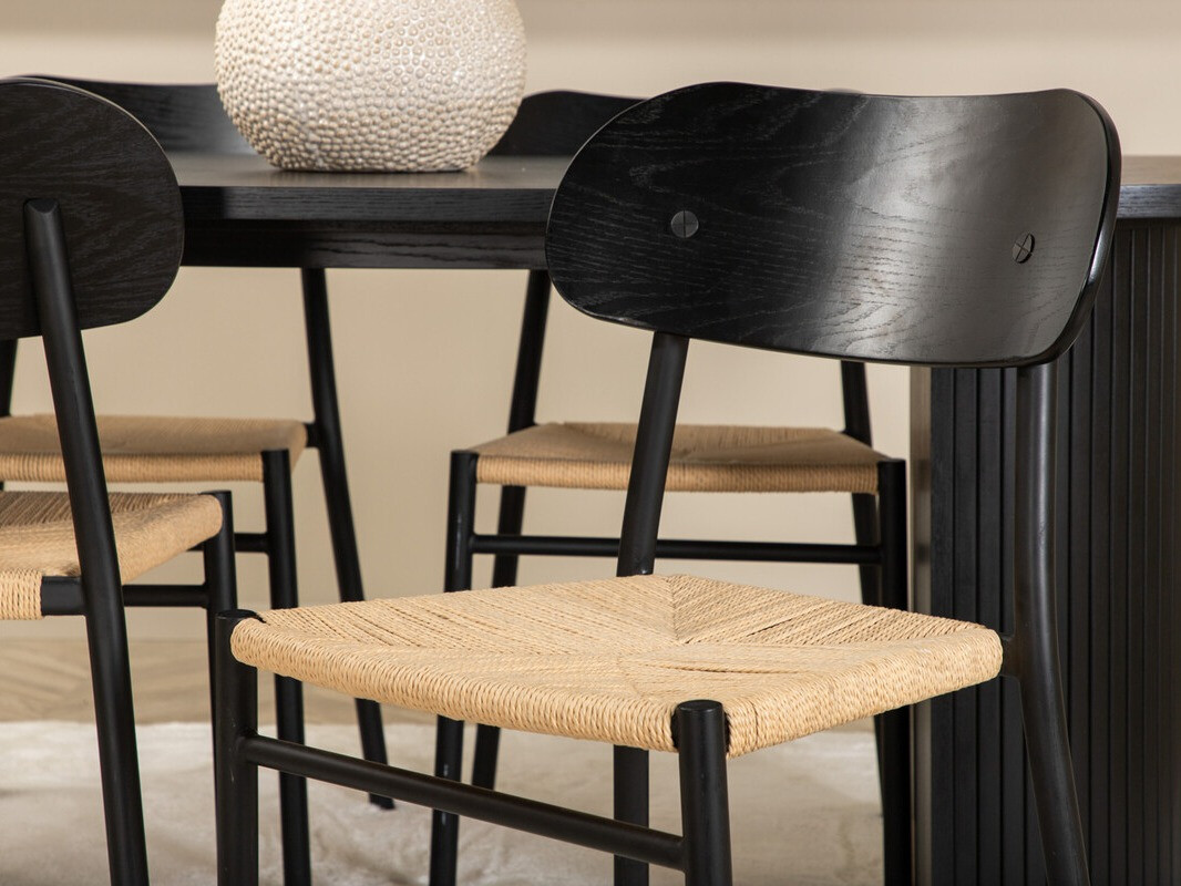 Ēdamistabas komplekts Dallas 3314 (Melns + Gaiši brūns)