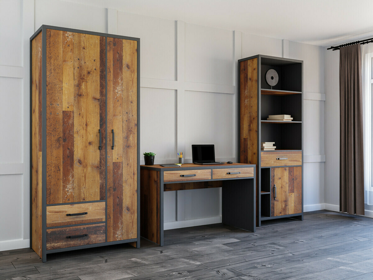 Шкаф Belsera 110 (Коричневый + Матера серый)