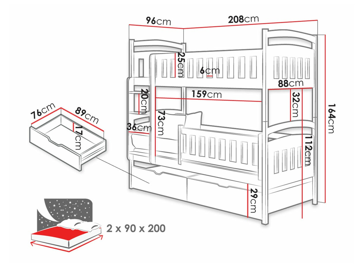 Divstāvu gulta Vista 109