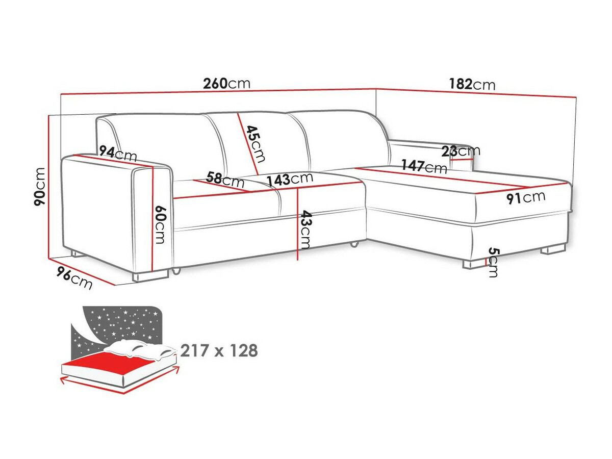 Stūra dīvāns Columbus 186 (Crown 17)