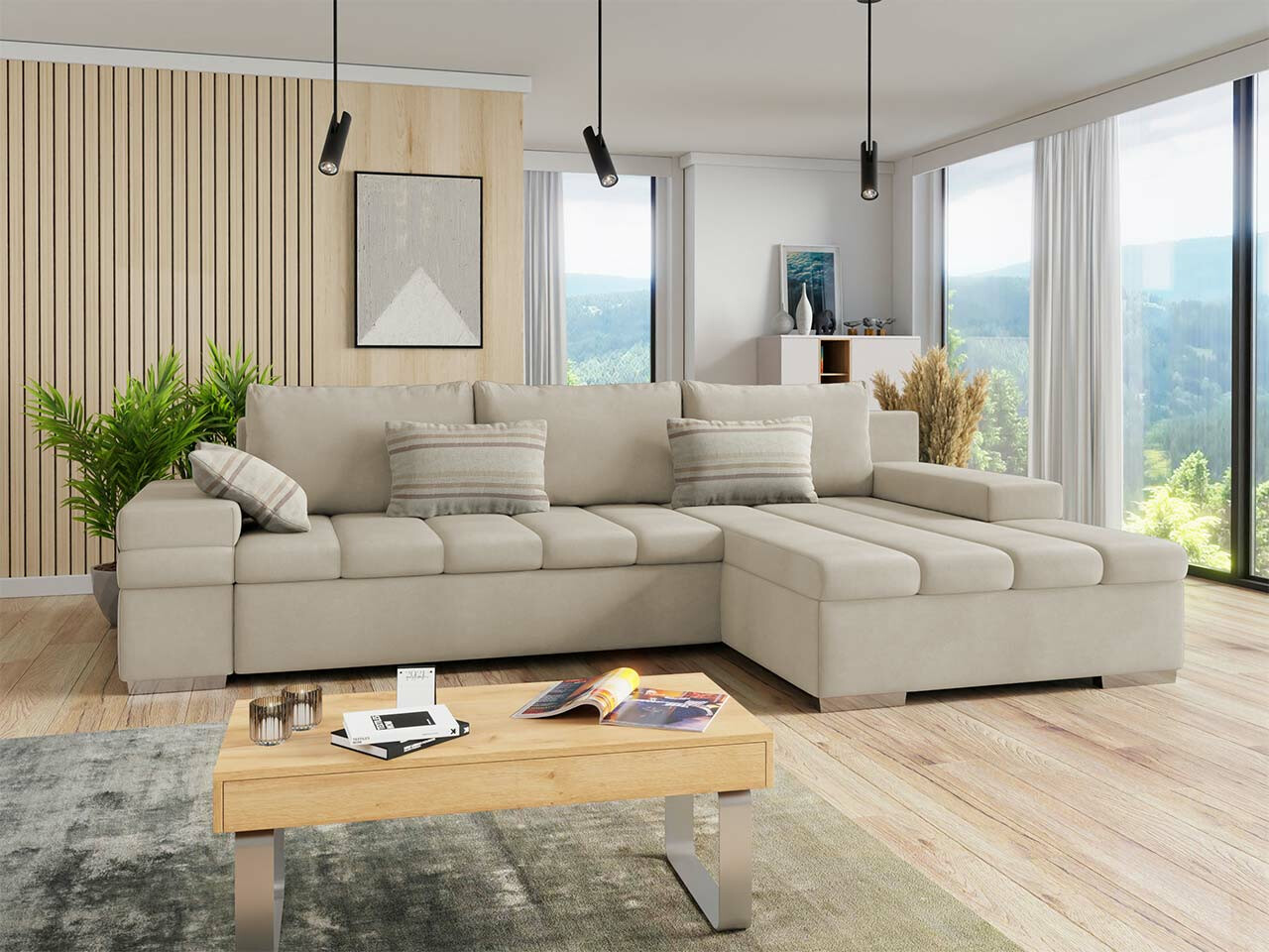 Stūra dīvāns Comfivo 113 (Uttario Velvet + Senegal 825)