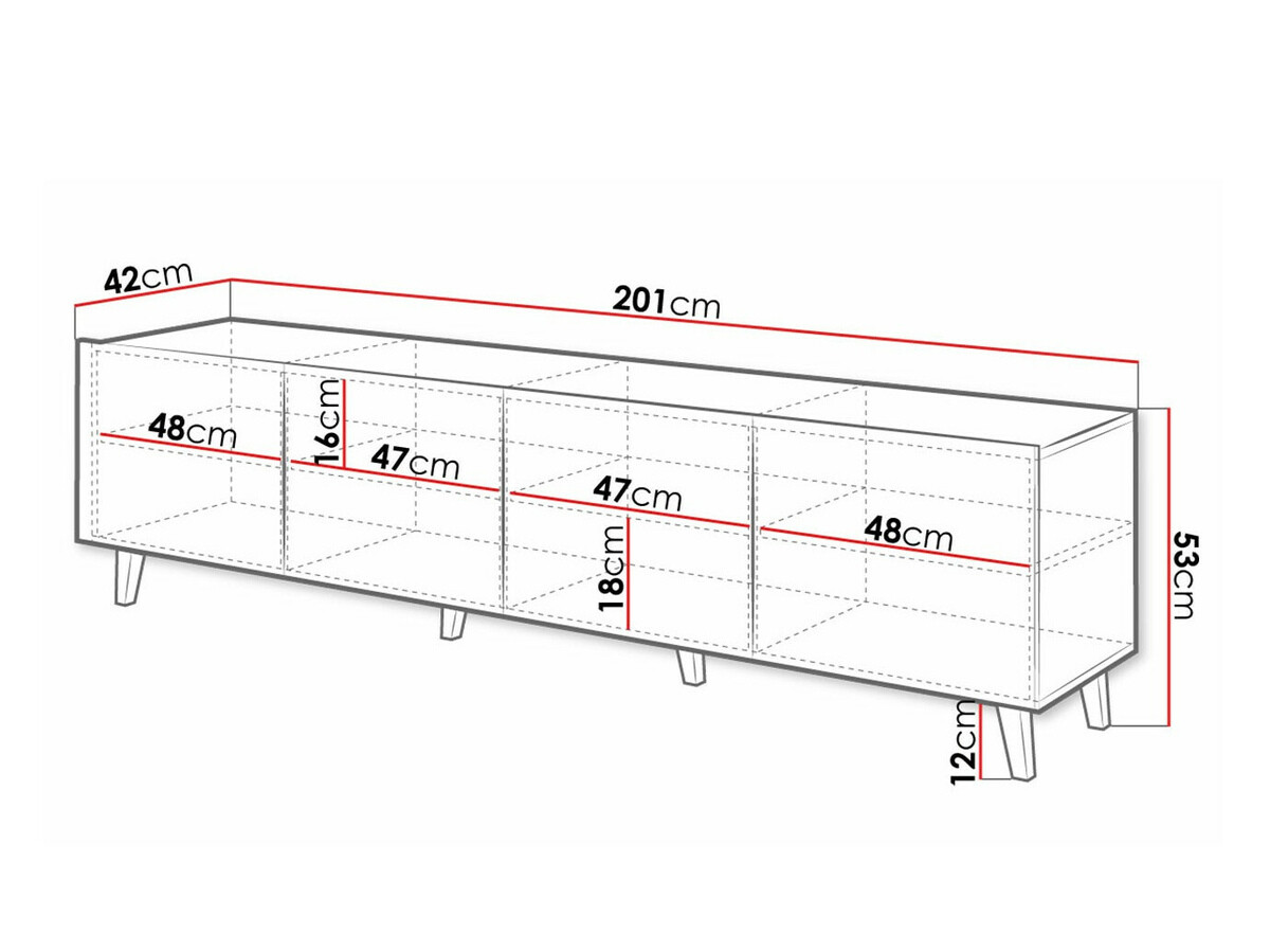 TV galds Charlotte 181 (Melns)
