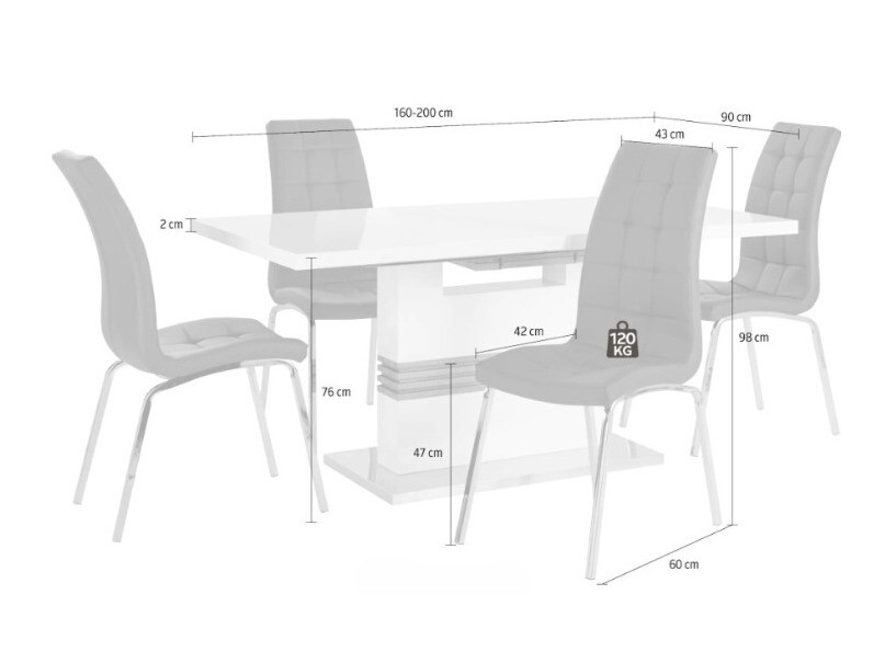 Ēdamistabas komplekts Denton 1111 (Melns)