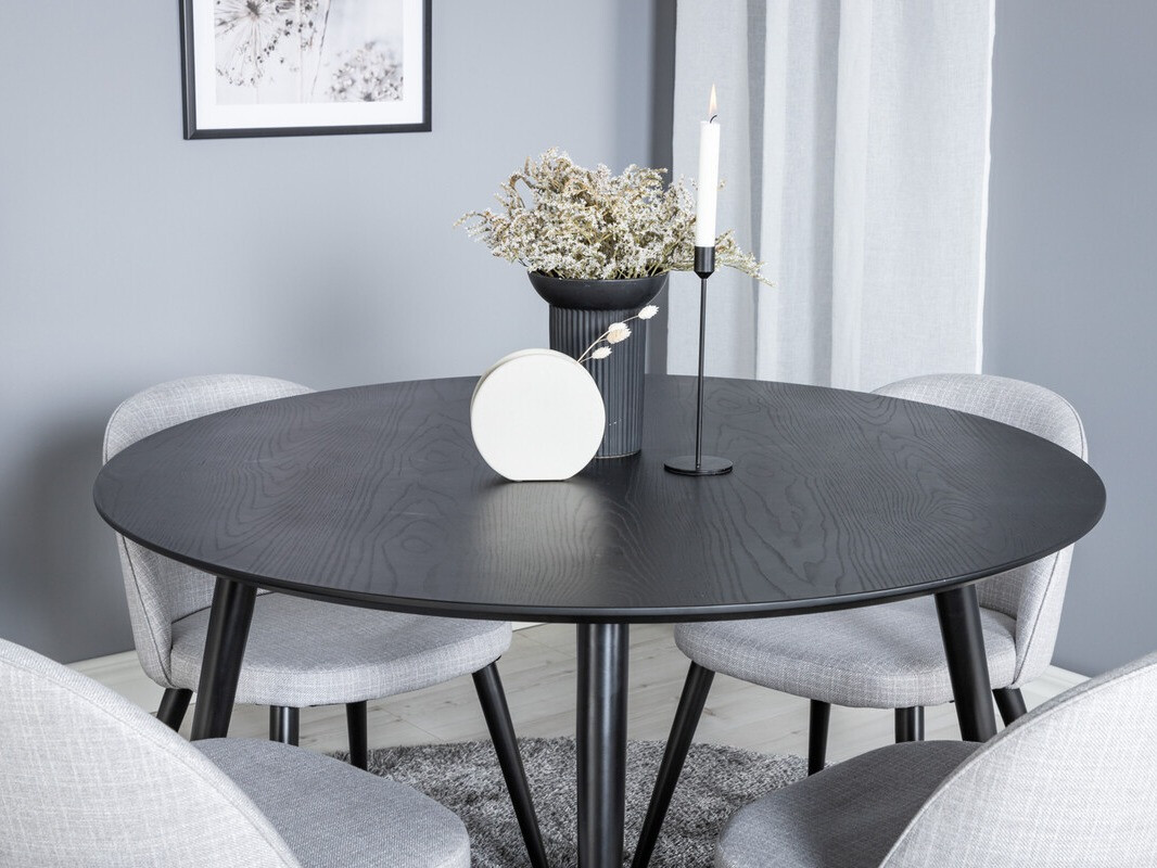 Обеденный гарнитур Dallas 1191 (Светло-серый + Чёрный)