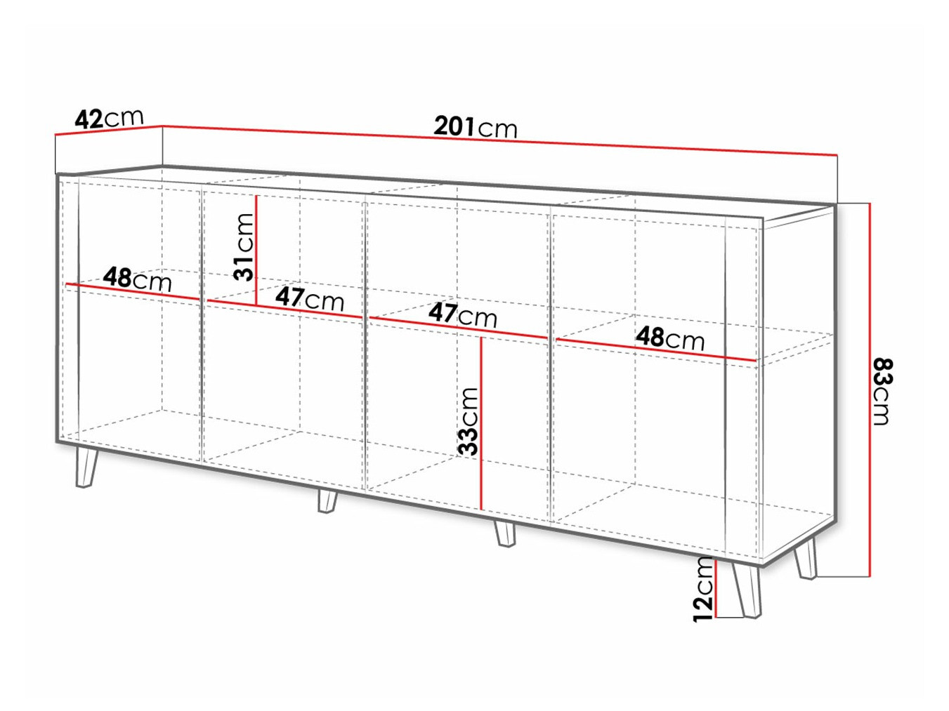 Шкафчик Charlotte 183 (Чёрный + Craft дуб)