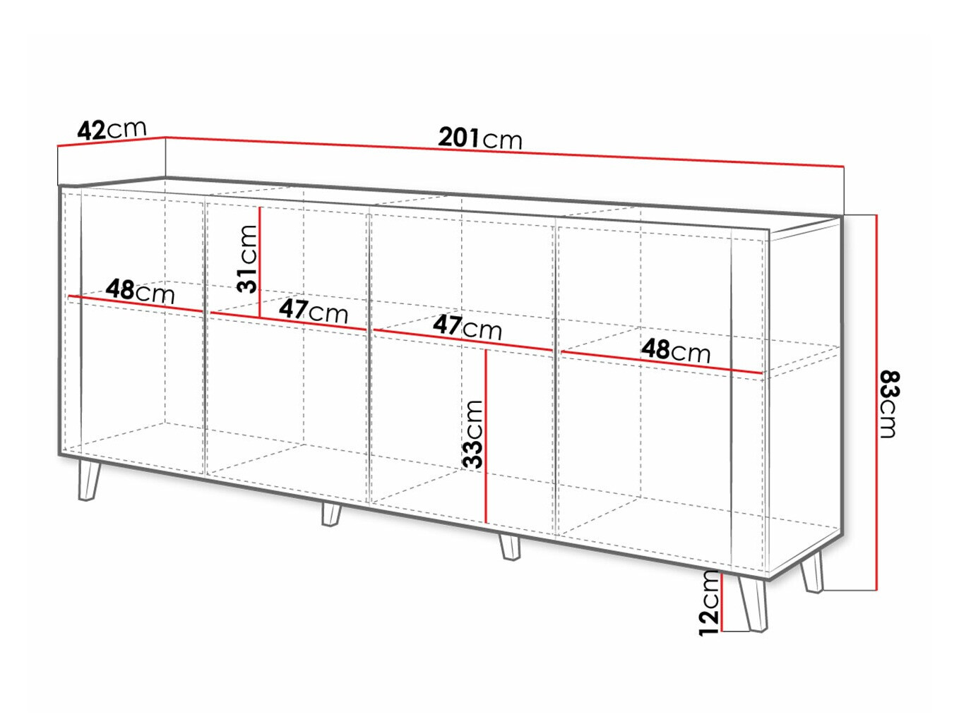 Skapis Charlotte 183 (Balts + Craft ozols)