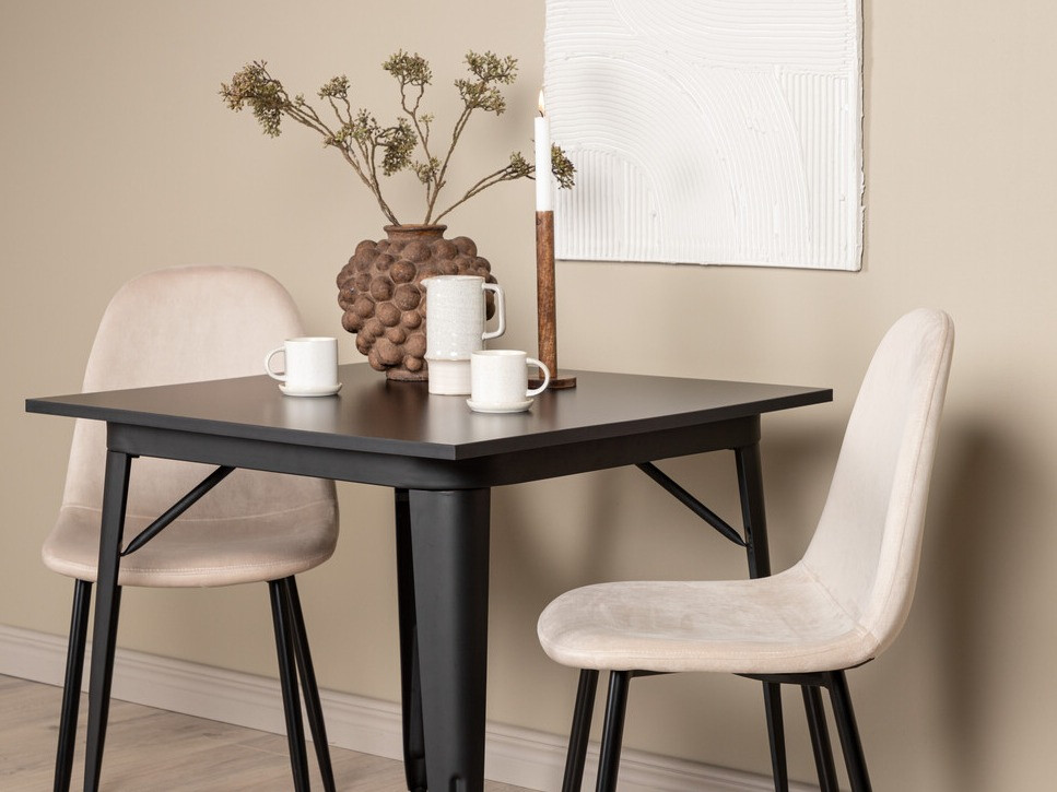 Ēdamistabas komplekts Dallas 3353 (Melns + Bēšs)