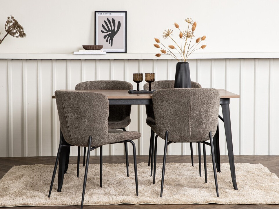 Ēdamistabas komplekts Dallas 3363 (Brūns + Melns)