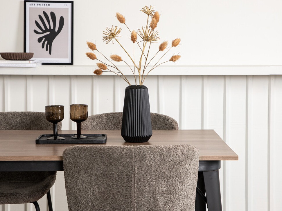 Ēdamistabas komplekts Dallas 3363 (Tumši pelēks + Melns)