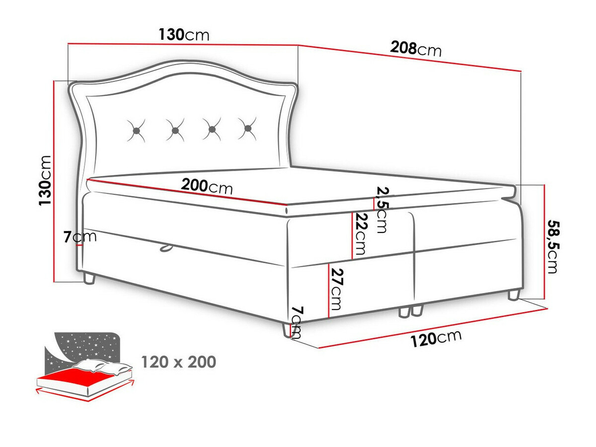 Kontinentālā gulta Baltimore 135 (Magic Velvet 2207)