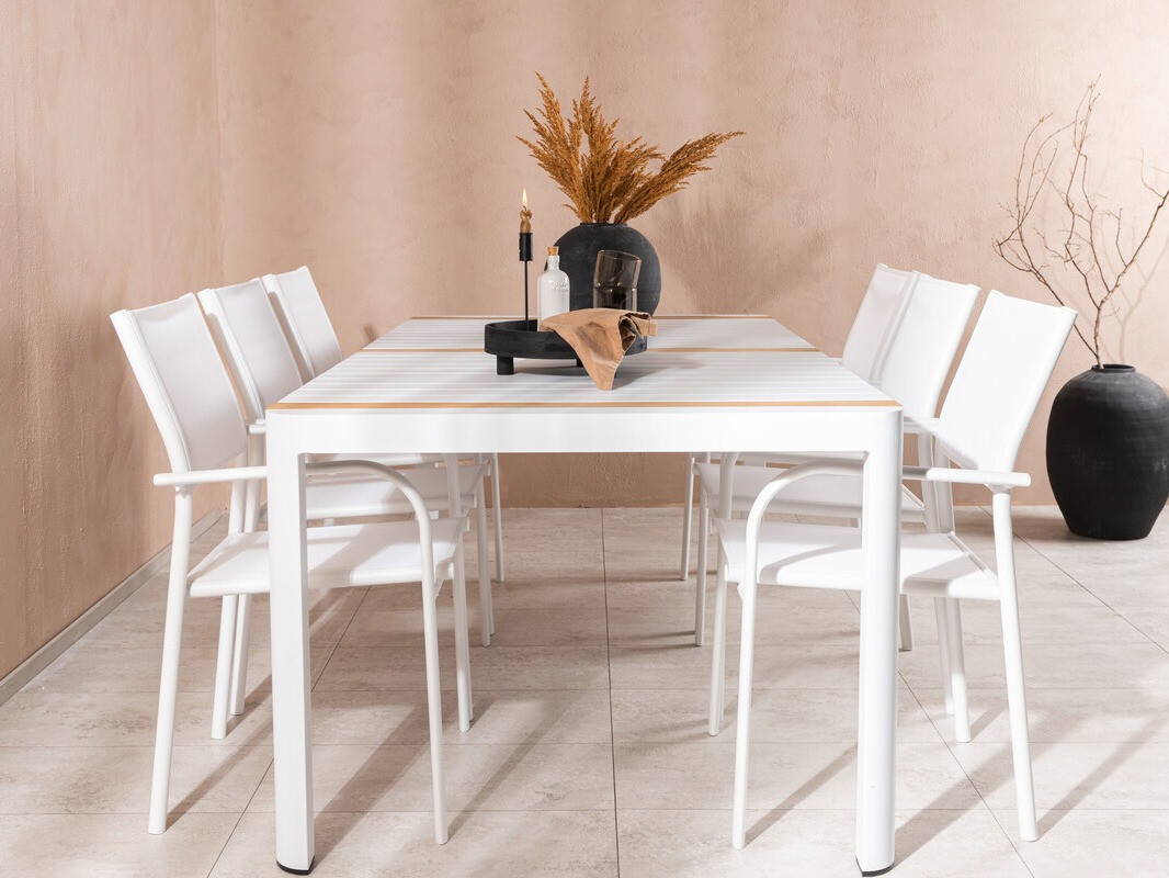 Dārza galds Dallas 2834 (Balts + Brūns)