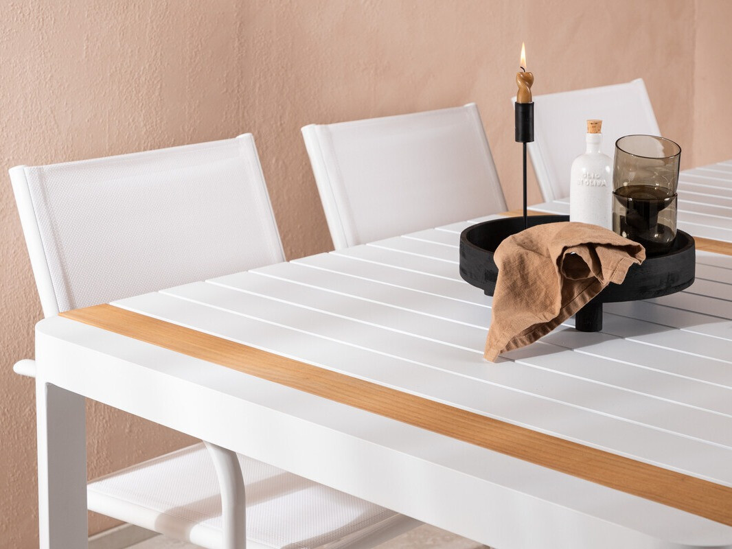 Dārza galds Dallas 2834 (Balts + Brūns)