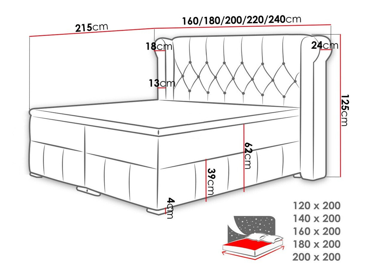 Kontinentālā gulta Baltimore 132 (Magic Velvet 2201)