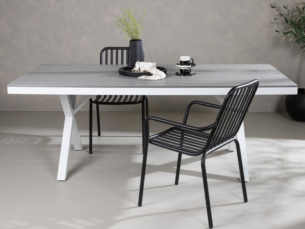 Dārza galds Dallas 3392 (Pelēks + Balts)