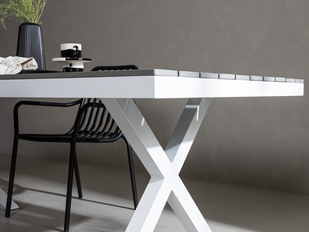 Dārza galds Dallas 3392 (Pelēks + Balts)