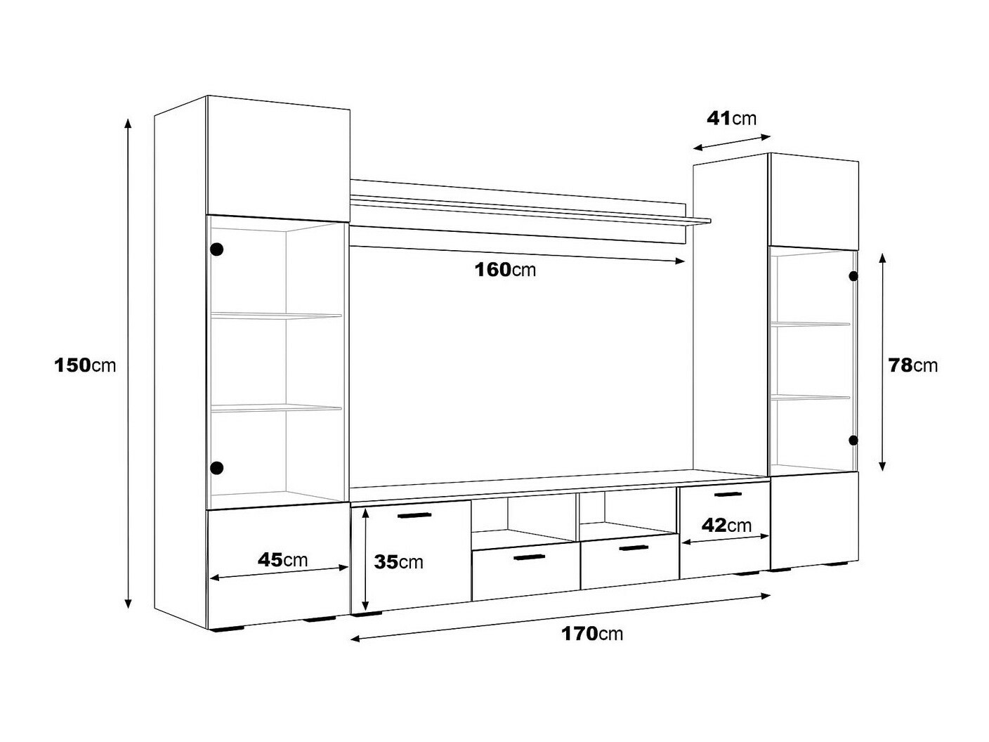 Набор для гостиной Springfield 274 (Белый + Глянцевый белый)