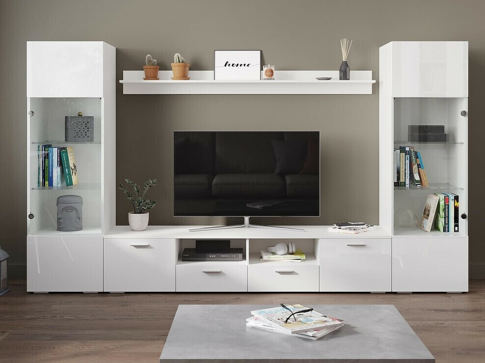 Viesistabas komplekts Springfield 274 (Balts + Glancēts balts)