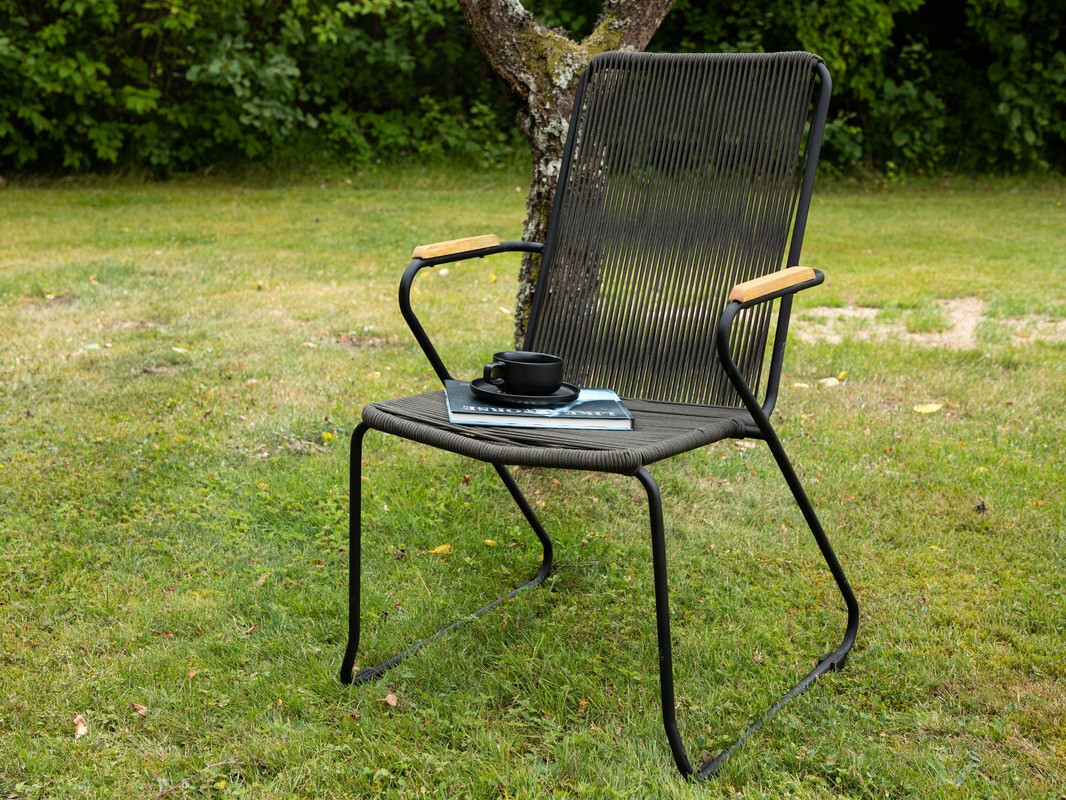 Dārza krēsls Dallas 3463 (Tumši pelēks + Melns)