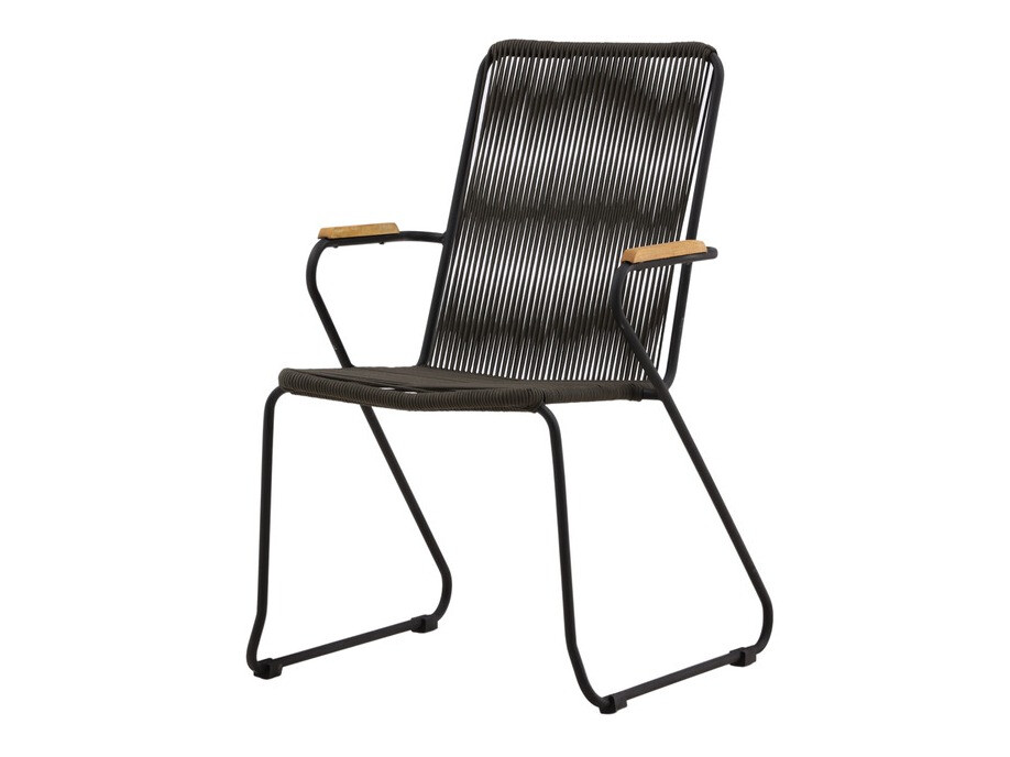 Dārza krēsls Dallas 3463 (Tumši pelēks + Melns)