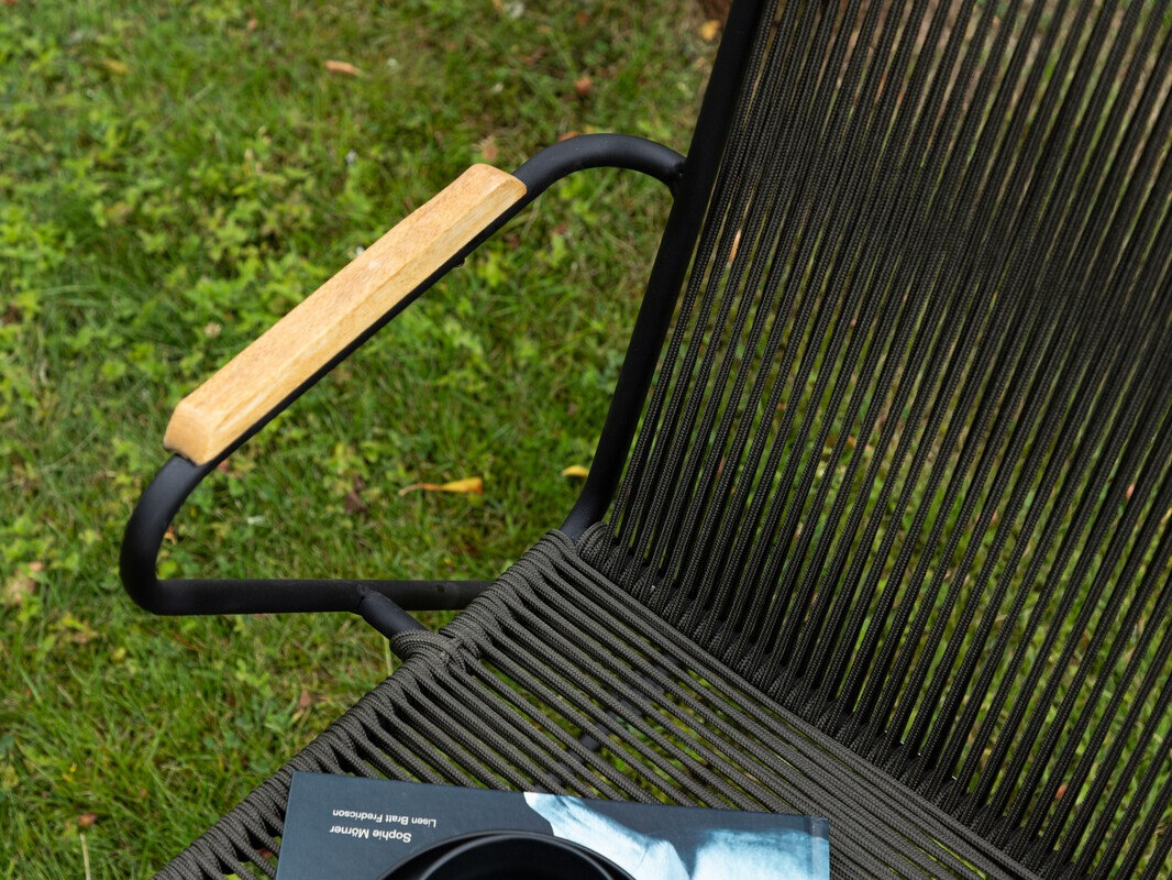 Dārza krēsls Dallas 3463 (Tumši pelēks + Melns)