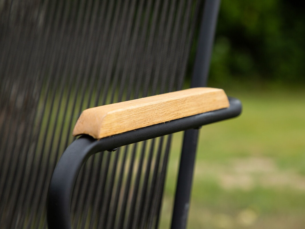 Dārza krēsls Dallas 3463 (Tumši pelēks + Melns)