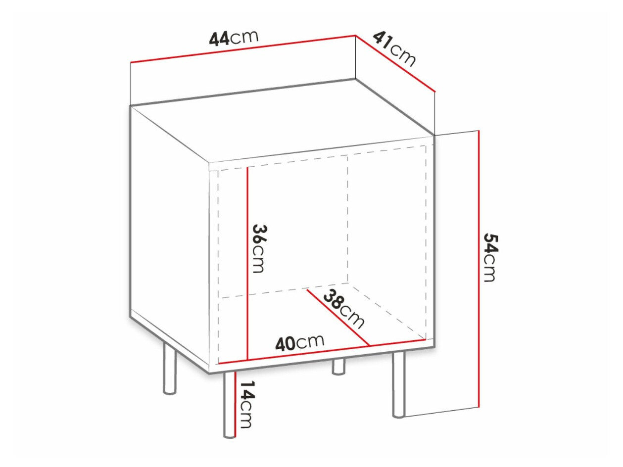 Комплект прикроватных тумбочек Lorelbo 102 (Белый + Чёрный)