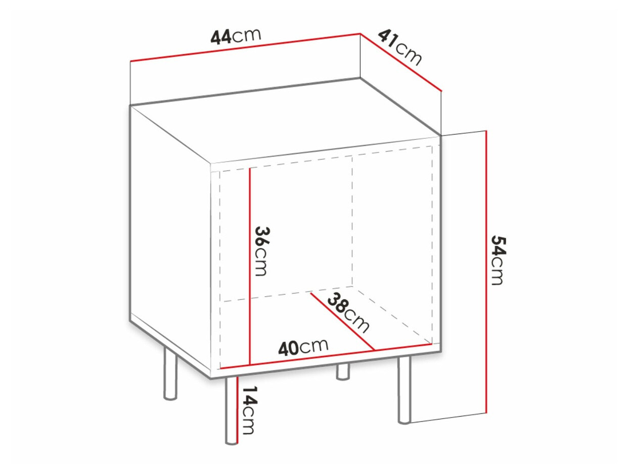Naktsgaldiņu komplekts Lorelbo 102 (Votan ozols + Melns)