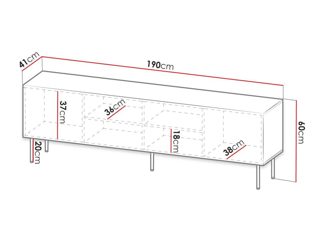ТВ тумба Lorelbo 103 (Дуб вотан + Чёрный)
