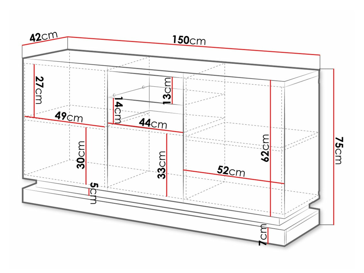 Шкафчик Charlotte 186 (Чёрный + Глянцевый черный)