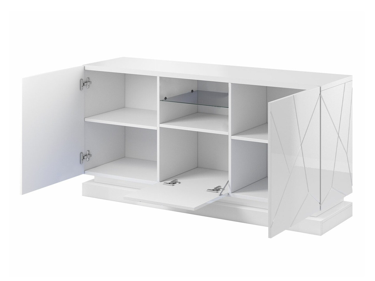 Skapis Charlotte 186 (Melns + Glancēts melns)