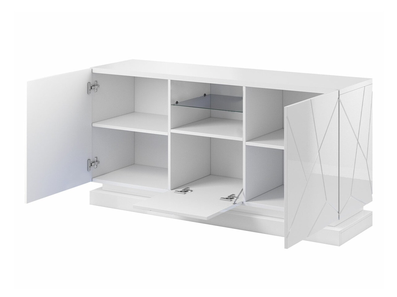 Skapis Charlotte 186 (Melns + Glancēts melns)