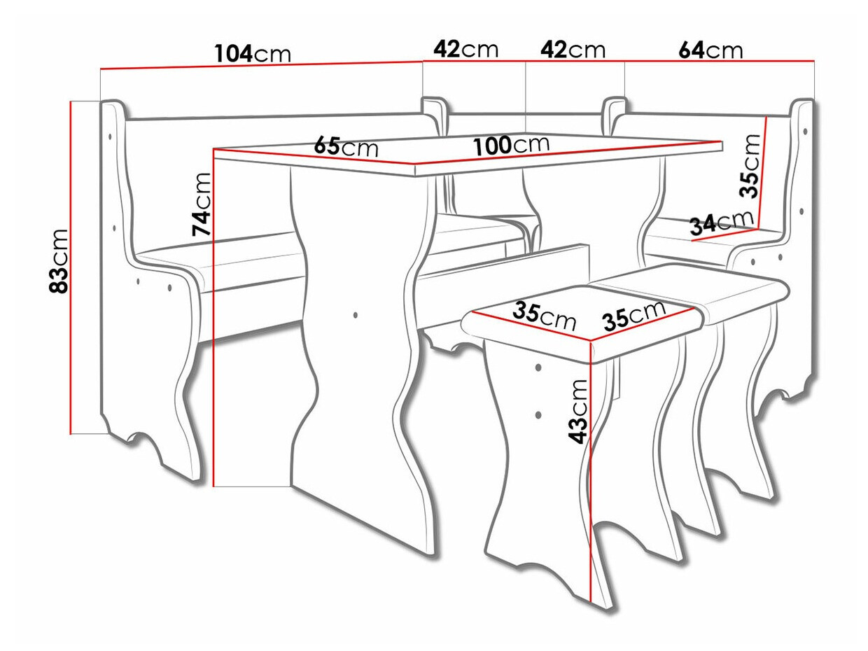 Кухонный угол Reading 100 (Ремесло золотой дуб + Hugo 100)