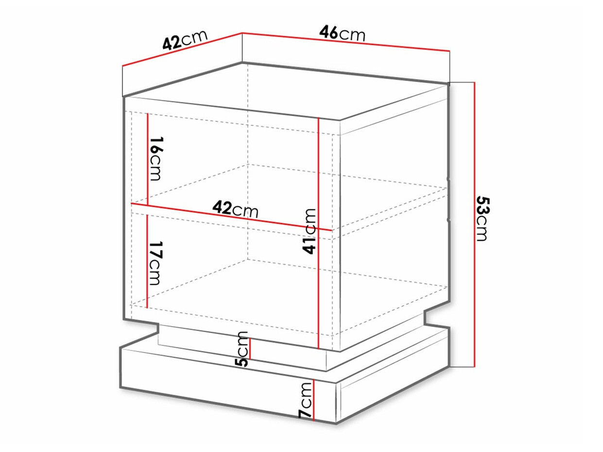 Naktsgaldiņu komplekts Charlotte 187 (Melns + Glancēts melns)