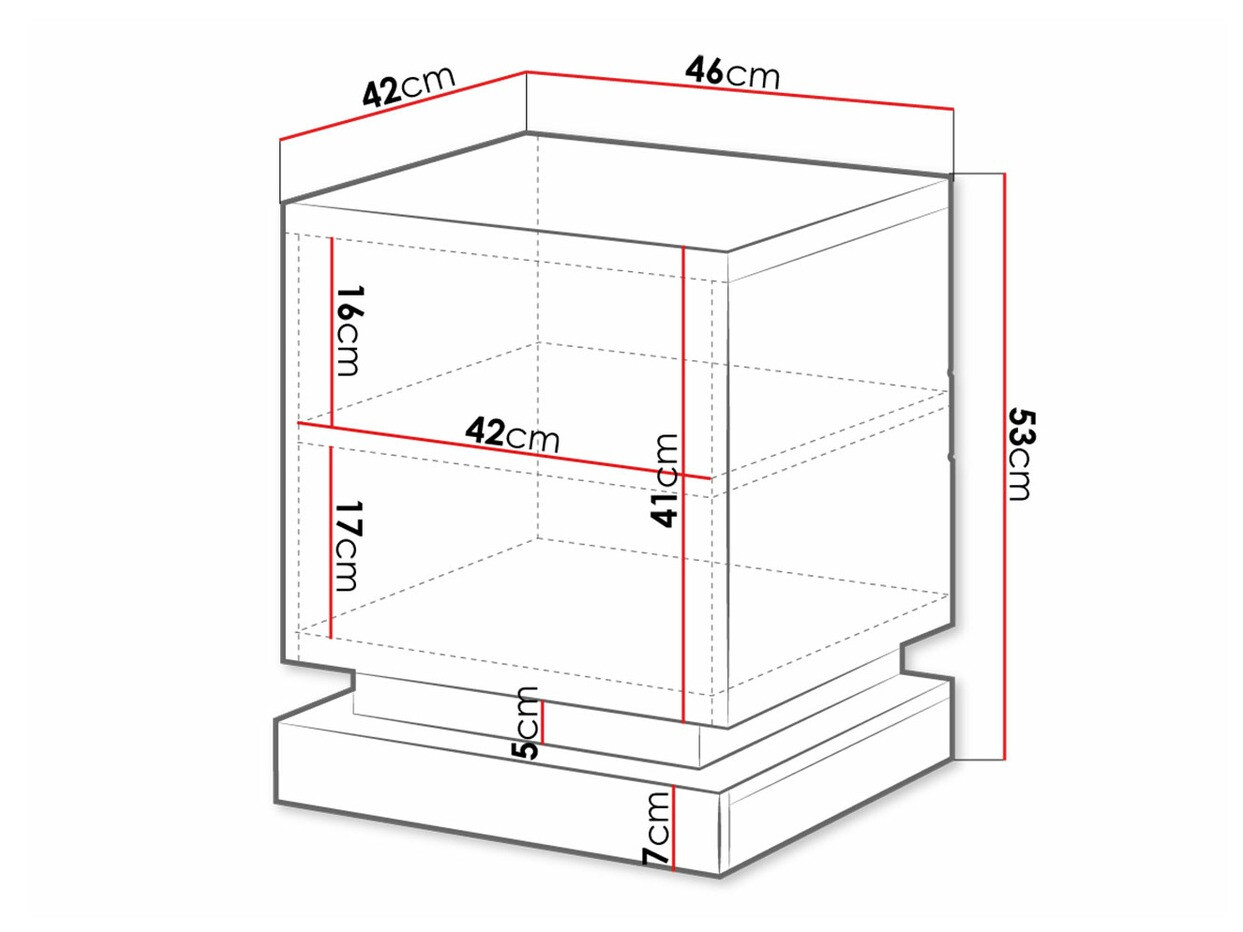 Naktsgaldiņu komplekts Charlotte 187 (Melns + Glancēts melns)