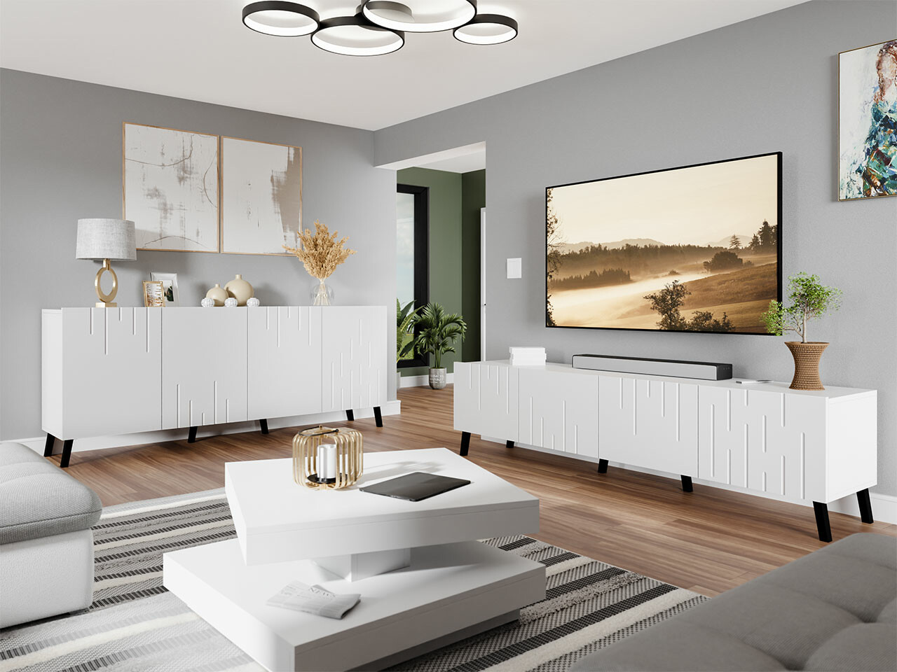 Viesistabas komplekts Comfivo 222 (Balts)